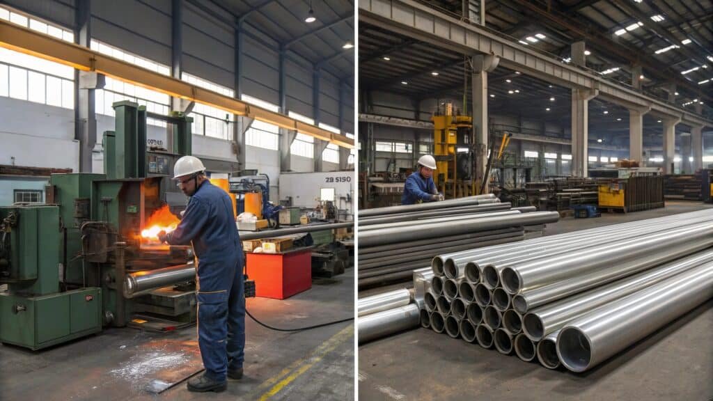 An infographic showing a complex web of contacts and paperwork being simplified into a single, direct line between the client and SWA Forging.